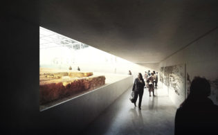 wizualizacja wejścia do podziemnej galerii