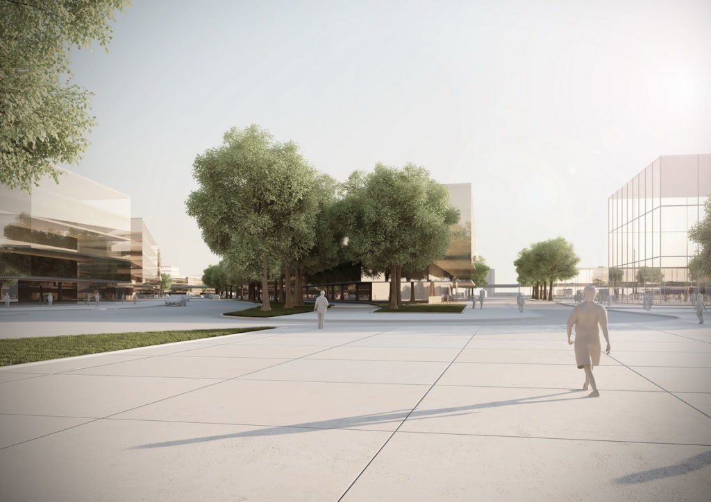 view toward Bus station and Bohaterów Monte Casino Street.