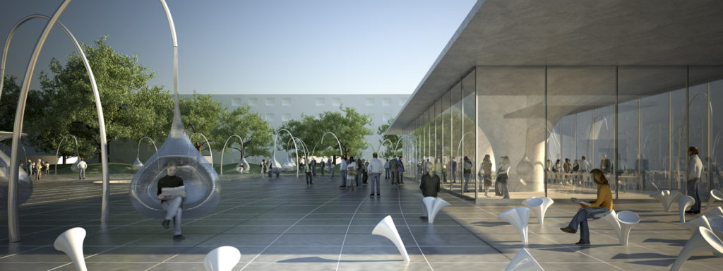 eastern part of the square, pavilion