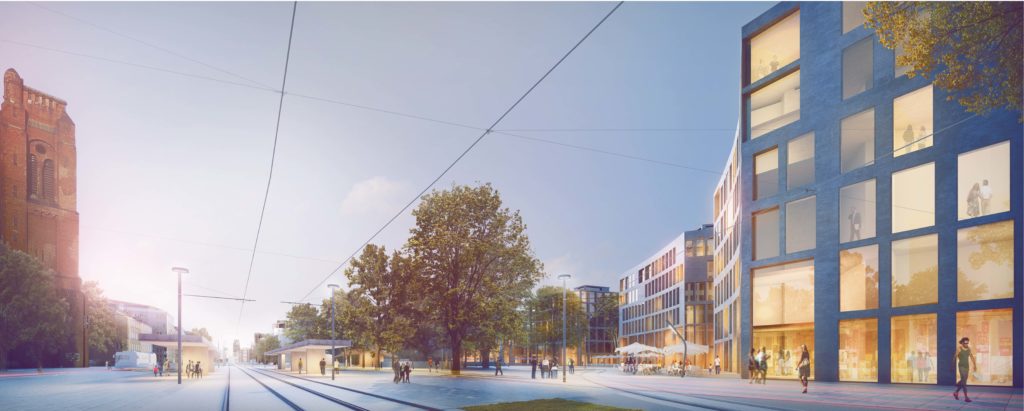 Widok na Plac z ul. Grójeckiej w kierunku północnym