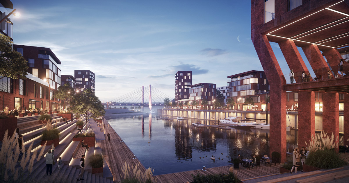 Zwycięski projekt biurowca w Porcie Popowice autorstwa WXCA